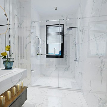 【itai 一太e衛浴】皇冠5100 不鏽鋼淋浴拉門 五角型-(單開+雙固) 無邊框 強化玻璃 外內開式 含基本安裝【APP滿額下單10%點數(單一帳號最高5000點)】1/31止