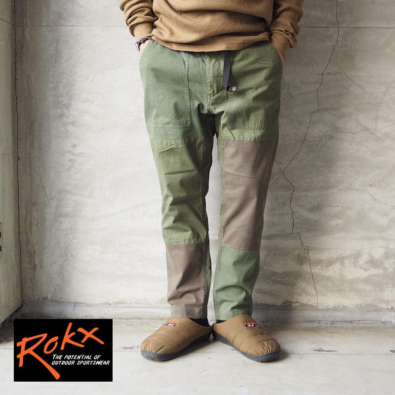 ロックス パンツ ROKX PATCHWORK BAKER RANT by SAGE DE CRET RXMFROX17 メンズ パッチワーク  サージュデクレ コラボ ベーカーパンツ ベーカー クライミング | LINEショッピング