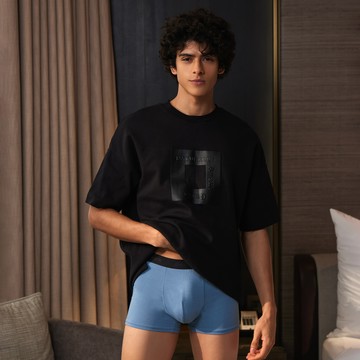 【DAYNEER】素面貼身四角男內褲 M-XXL(薄暮藍)