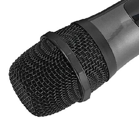 Wireless Karaoke Microphone, UHF Dual Cordless Metal Dynamic Mic System, Cardioid Shape Handheld Microphones with Rechargeable Receiver for Home Karao