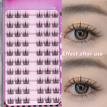 黑羽王子假睫毛無膠山茶花免脫自然十排單簇