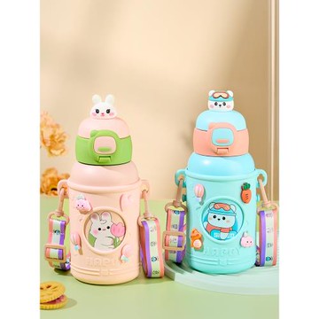 兒童保溫杯食品級316水杯上學專用男女孩寶寶學生帶吸管杯子水壺