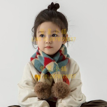 兒童圍巾秋冬女童圍脖脖套交叉針織毛線男童護頸冬季【繁星小鎮】