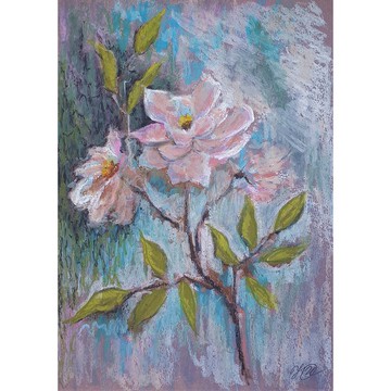 玫瑰畫花卉原創藝術花卉牆藝術花卉油畫粉彩畫