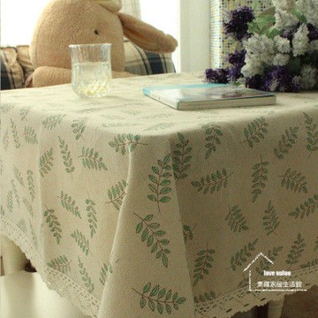 【協貿】橄欖枝棉麻蕾絲小清新田園餐桌布藝蓋巾