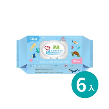 【特惠組】樂護 加大超厚純水柔濕巾 (80抽/6包/組)【杏一】