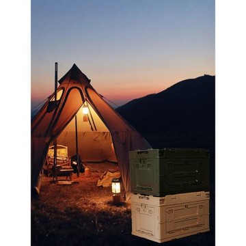 可側開門折疊式收納箱帶輪大容量物流塑料框日本戶外露營野營室內