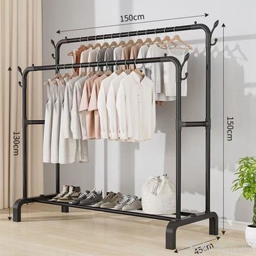 晾衣架落地立式衣帽架家用臥室陽臺晾衣桿曬衣服架子掛架單桿雙桿