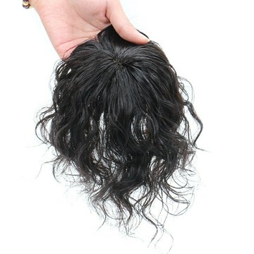 【巴黎精品】現貨秒發 女假髮片全真髮透氣假髮片輕量隱形增髮量假髮接髮-波浪捲髮7*8cm無痕2色p1be17