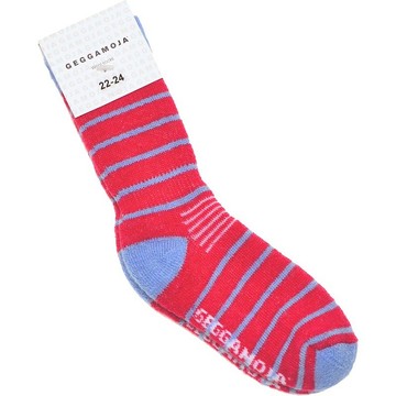 【北歐童裝】瑞典美麗諾羊毛保暖厚襪1歲至10歲 紅色/淺