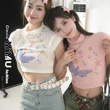 【MIMU】夏日多巴胺女孩穿搭粉色無袖女 女裝 衣服 短版上衣 小背心 夏天女裝 運動背心 短版背心 小衆上衣 辣妹短款