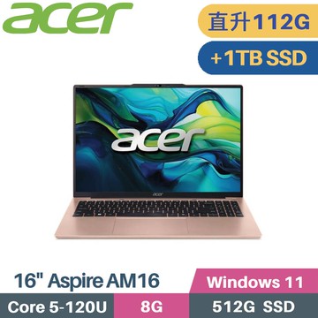 ACER Aspire AM16-54P-50WF (C5-120U/48G+64G/512G+1TB PCIe/W11/16)特仕
