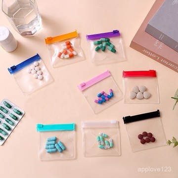 🔥臺灣夯貨+99免運✨防水防油彩色拉鏈品收納袋首飾小號精緻透明便攜分裝密封袋 RMC0