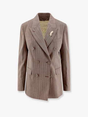 Diva herringbone virgin wool blazer - GOLDEN GOOSE DELUXE BRAND - gender_Woman