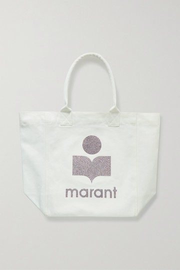 Isabel Marant - Yenky Glittered Cotton-canvas Tote - White - one size