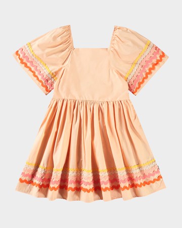 Girl's Clotilde Scallop-Trim Dress, Size 3T-6