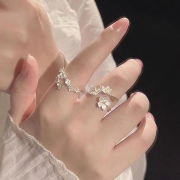 臺灣/✨戒指 情侶對戒新年碎冰藍蝴蝶開口戒指女小衆設計輕奢高級感食指戒2025新款爆款