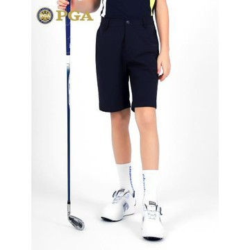 美國PGA 夏季兒童高爾夫男童彈力腰帶短褲 青少年運動透氣球褲