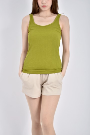 (S) uniqlo棉質無袖背心綠色上衣