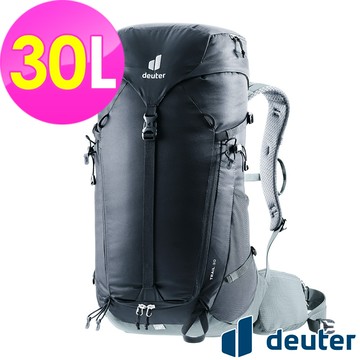 【德國deuter】TRAIL輕量拔熱透氣背包30L (3440723 黑/登山/健行)