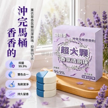 台灣出貨 薰衣草香潔廁塊 40g大顆粒 雙色分倉結構 99.9%抑菌率 自動沖洗清潔劑 強效去漬除味