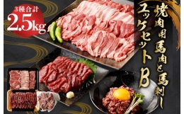 焼肉用馬肉と馬刺し、ユッケセットＢ