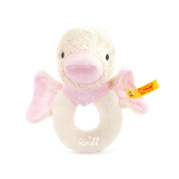 Steiff 德國金耳釦泰迪熊 嬰幼兒手搖鈴  Gadwall grip toy rose  1個