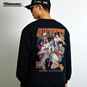 日系潮牌動漫羽獠城市獵人聯名長袖衛衣男士秋季寬松上衣落肩秋冬