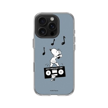 iPhone 16 Pro Clear Case（相機按鈕） 透明 - 史努比 Snoopy - 隨音樂搖擺吧！