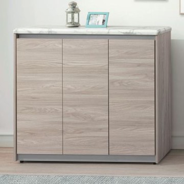 文創集 羅克米4尺三門低鞋櫃(仿大理石紋路耐磨美耐皿面板)-120x35x106cm免組