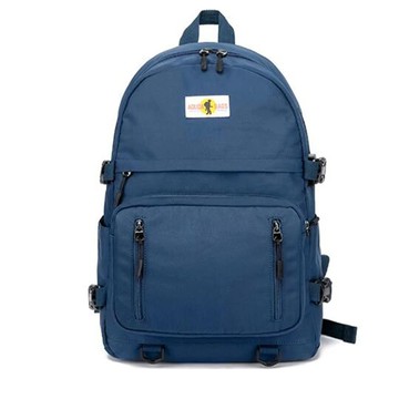 【Jpqueen】潮流純色USB孔後肩雙肩拉鍊調節扣大容量背包