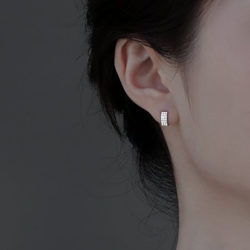 925純銀耳扣女年新款潮睡覺免摘耳環冷淡風簡約耳圈小巧耳飾