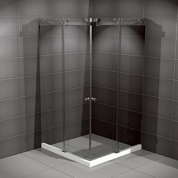 【海夫健康生活館】ITAI一太 皇冠5058 不鏽鋼淋浴拉門 L型-二門轉角 強化玻璃8mm