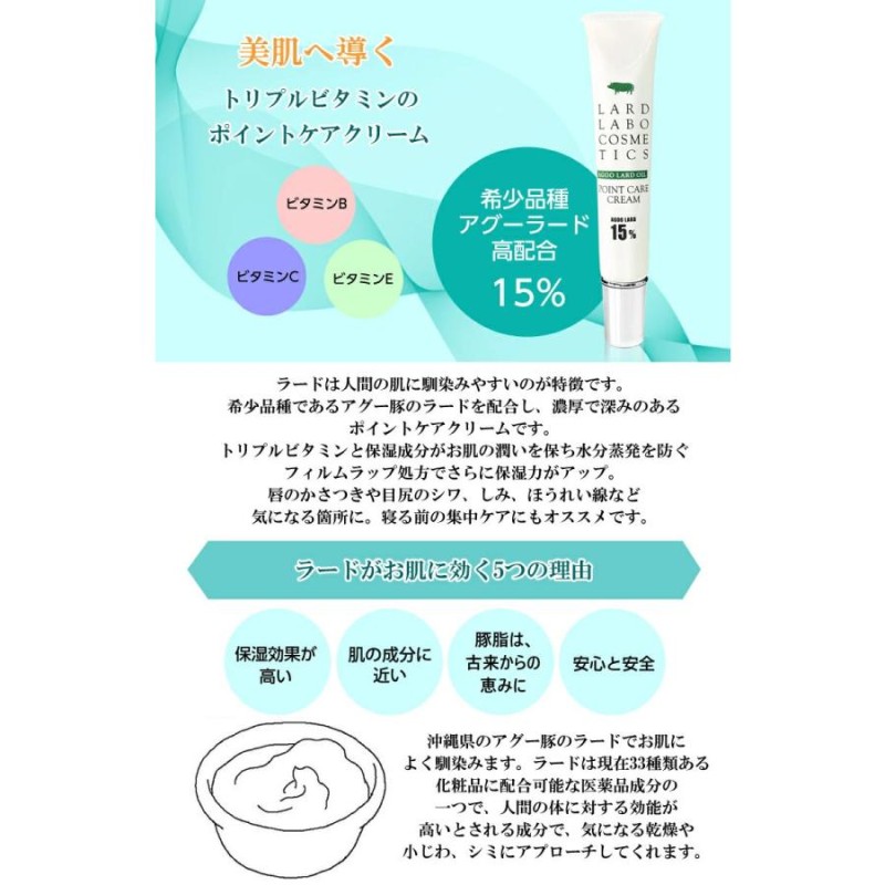 ラードラボスキンケアクリーム　80g  5本 ラードラボ LARD LABO スキンケアクリーム ：BLANC の通販 価格