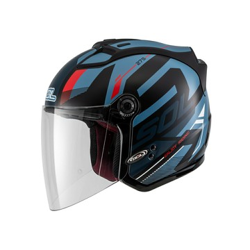 【SOL Helmets】27S開放式安全帽 (星艦_消光黑/藍紅) ｜ SOL安全帽官方商城