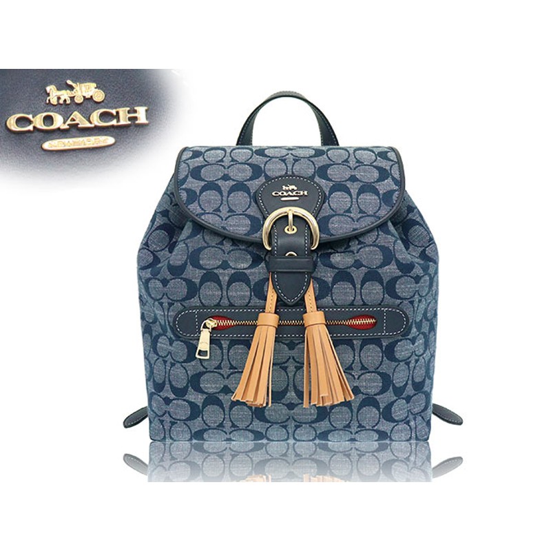 コーチ COACH バッグ リュック FC8162 C8162 デニムマルチ クリオ デニム シグネチャー シャンブレー バックパック アウトレット  レディース | LINEショッピング