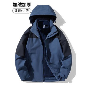 新款沖鋒衣男女兩件套三合一可拆卸內膽防風防水戶外登山爬山外套