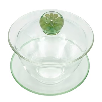 bargogo 巴果果 花釦蓋杯組  綠色 高硼砂玻璃 顯瑩剔透  1組