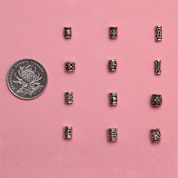 s925銀銀素銀鏤空桶珠隔珠diy手工飾品配件石榴石手鏈配飾