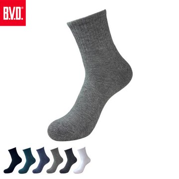 【BVD】氣墊男1/2襪-中灰 B653 毛巾底 運動襪 休閒襪