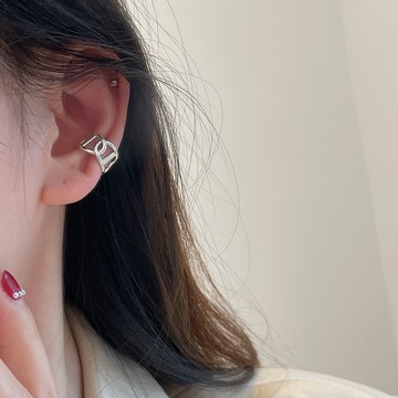 小寶s925純銀光面豬鼻子耳夾無耳洞女耳骨夾高級感小眾氣質冷淡風