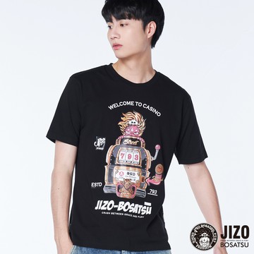 【買1送1】吃角子老虎惡搞短TEE(黑) - BLUE WAY 地藏小王