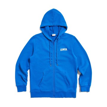 EDWIN 後背大印花連帽外套-男款 (藍色) #上衣