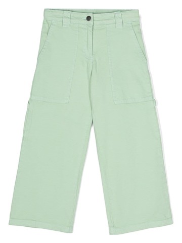 Stella McCartney Kids - straight-leg cotton trousers - kids - Cotton/Elastane - 10 - Green