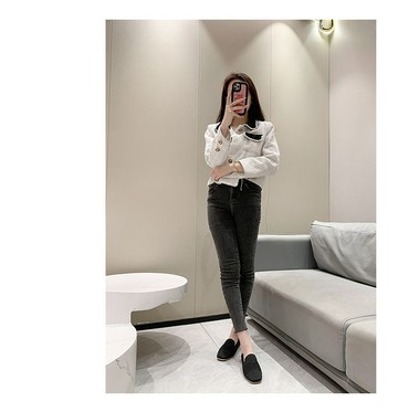 FB4549 夏季新款透氣編織方頭平底豆豆鞋