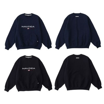 【MasCool】 NAUTICA 國旗大學T 大學踢 刷毛 寬鬆 落肩 韓國代購