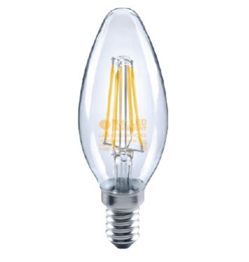 DanceLight 4入【-LED】E14 LED 4W蠟燭燈絲燈 2700K黃光 尖頭/拉尾 LED-E14ED4
