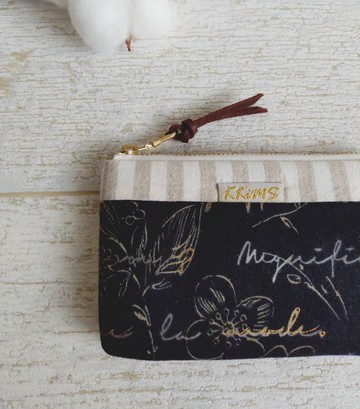 現貨!【FWL/四層小錢包】花藏英倫 黑金 燙金 點點 先染 條紋