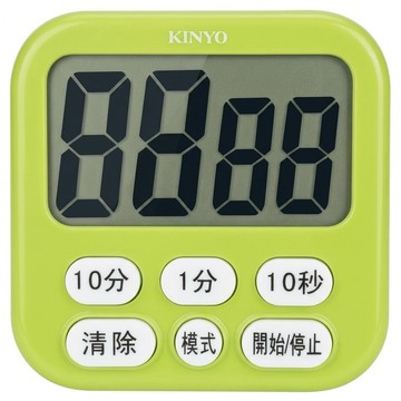 Kinyo 電子式多按鍵正倒數計時器  綠色  1個