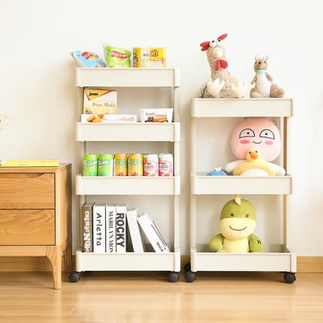 網紅多層落地式帶滑輪子可推拉移動廚房裝菜浴室嬰兒用品收納置物